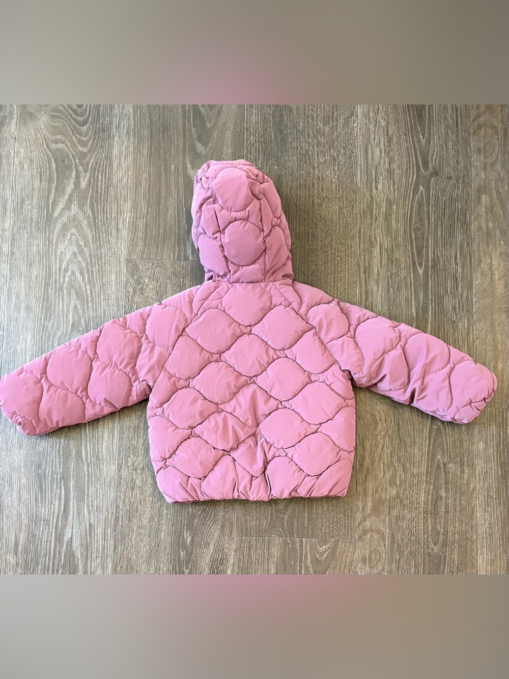Zara Girls Pink Mauve Quilted Puffer Jacket Hooded Coat Size 6 - Picture 2 of 3